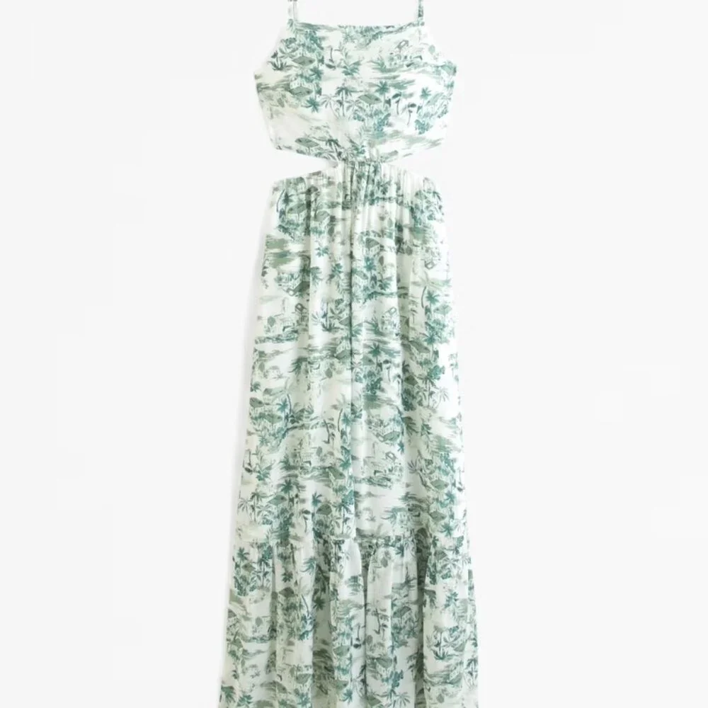 Abercrombie & Fitch Green and White Maxi Dress